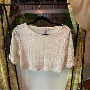 Alya cream boho lace crop top